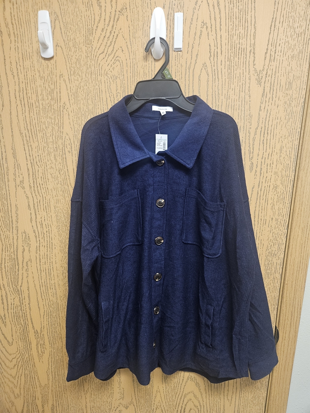 Maurices Navy Button-Front Shirt Jacket